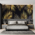 Black and Gold Palm Leaf Wallpaper | Murals Wallpaper