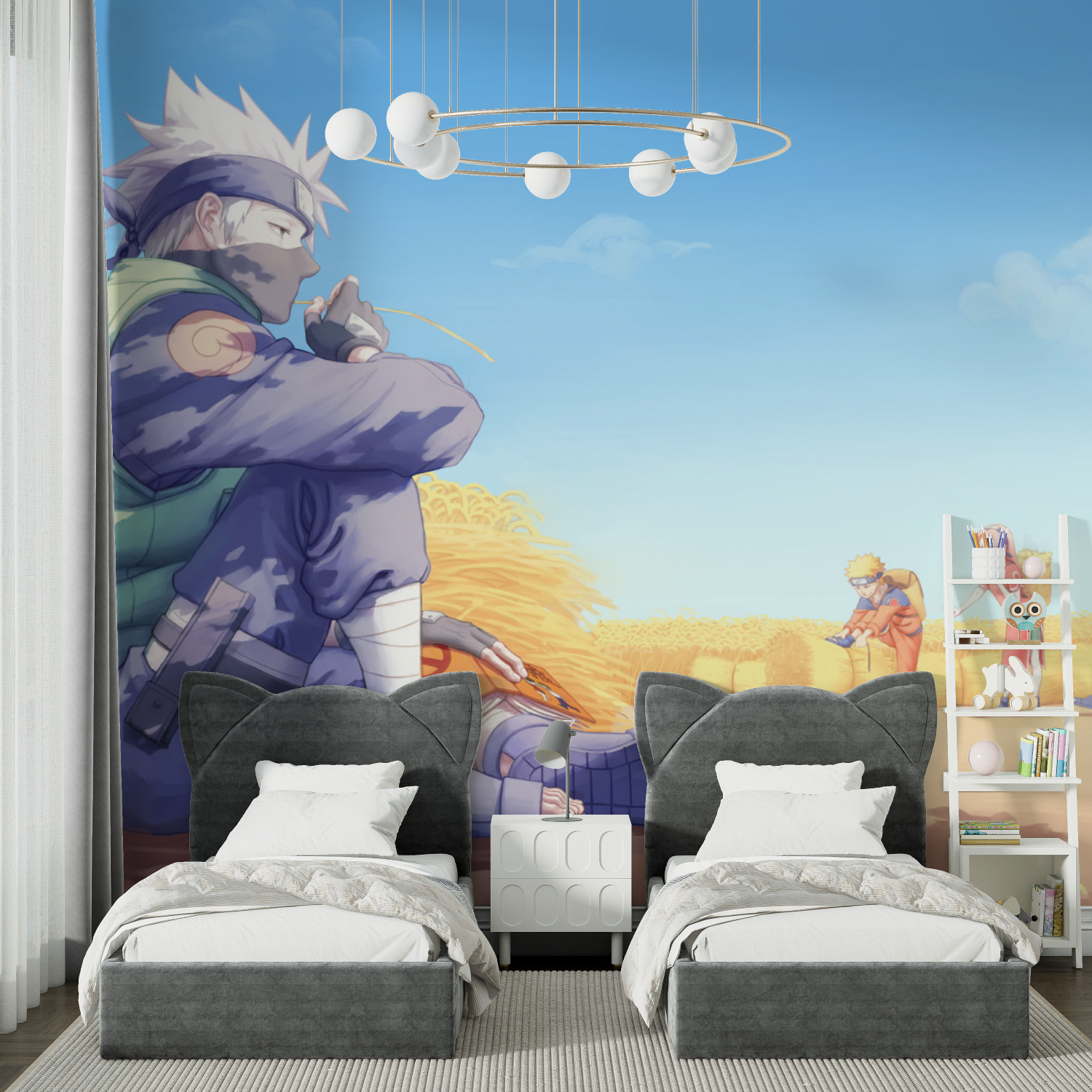 Papier Peint Naruto Kakashi Chill - chambre garçon lit
