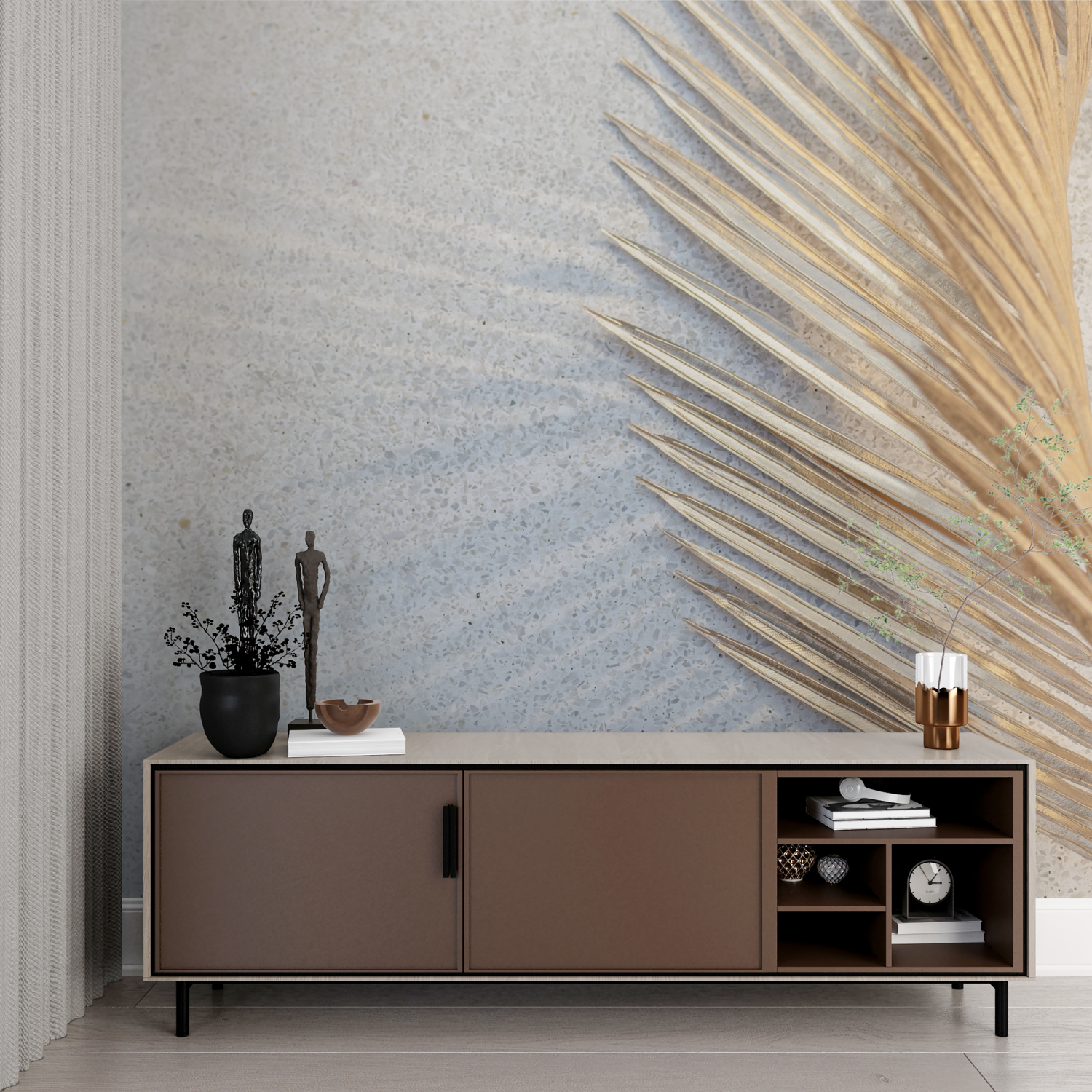 Cocooning Effect Wallpaper for Living Room | Murals Wallpaper