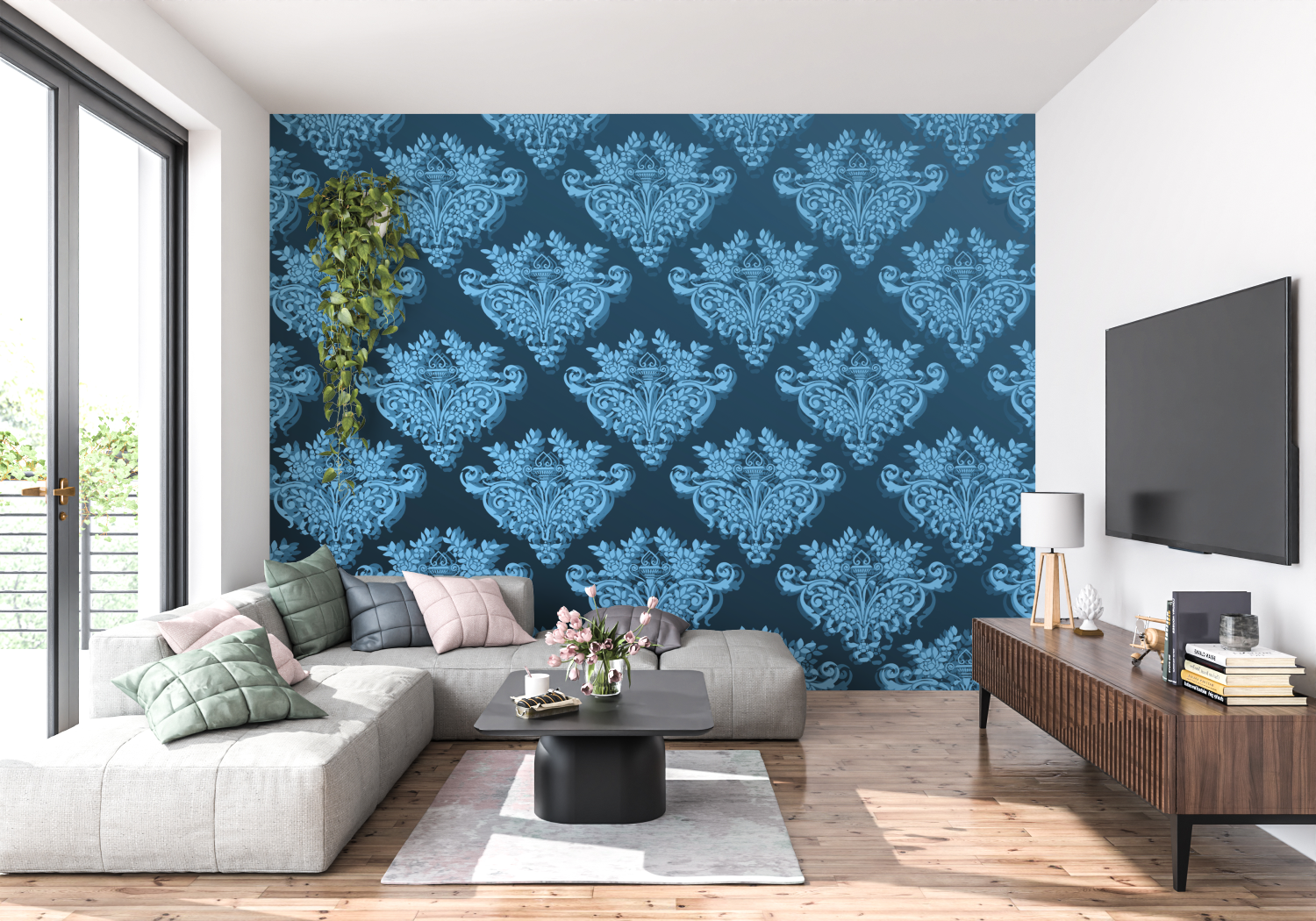 Blue Baroque Wallpaper | Murals Wallpaper