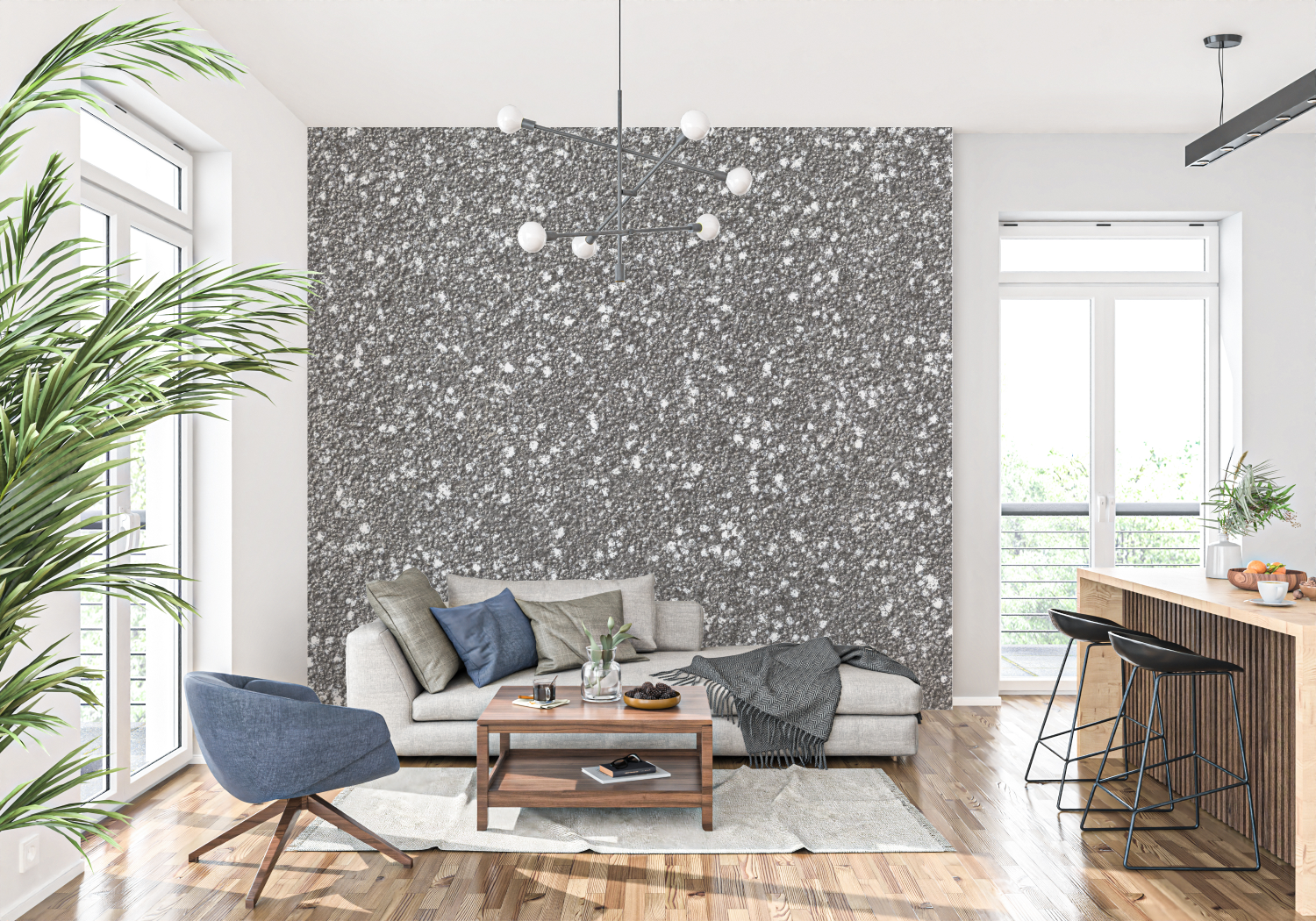 Dark Gray Glitter Wallpaper | Murals Wallpaper
