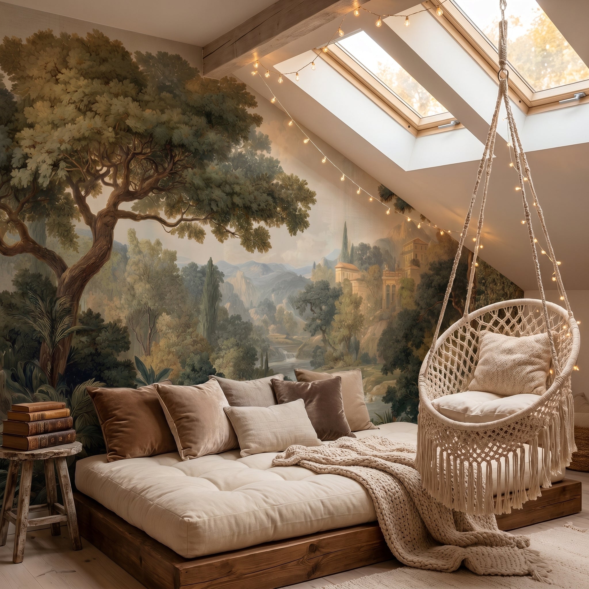 Panoramic Valley Forest Wall Mural