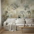Delicate Botanical Meadow Illustration Mural Wallpaper