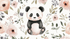 Panda and Wildflower Wallpaper | Murals Wallpaper