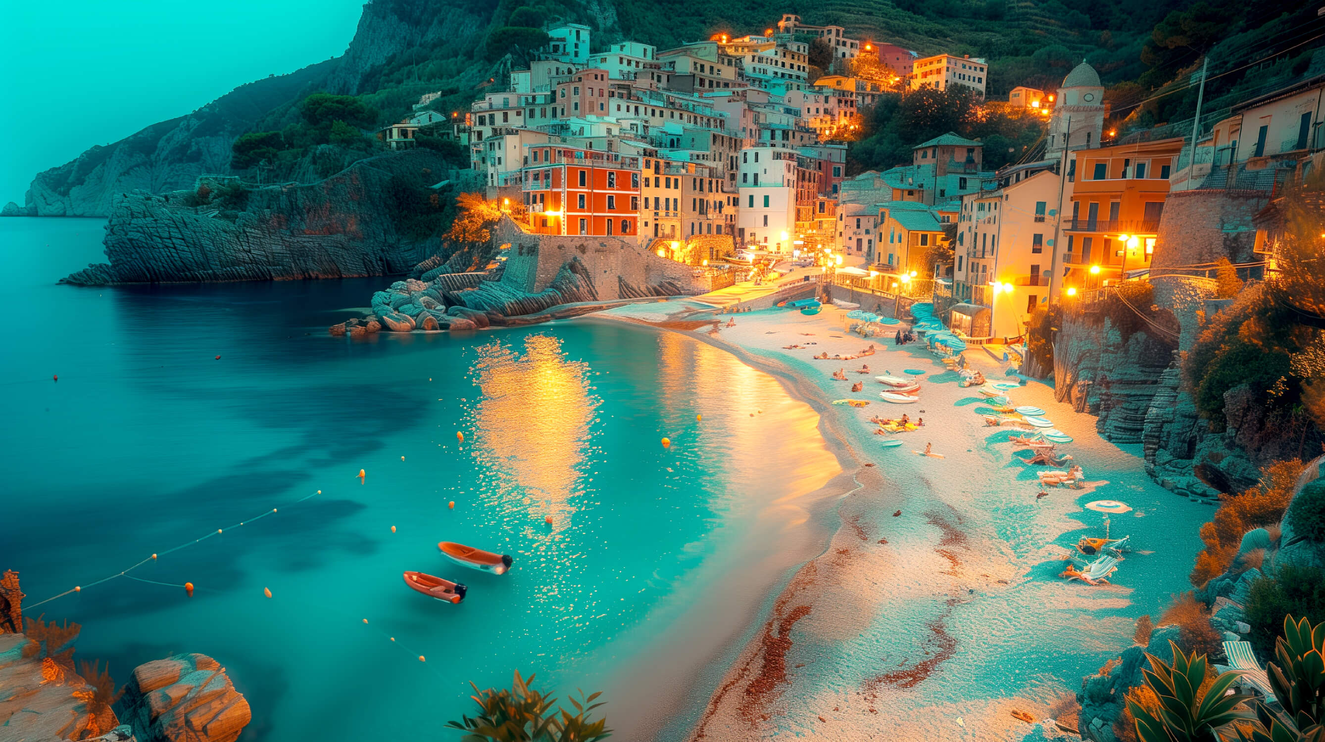 Italian Landscape Panoramic Wallpaper | Murals Wallpaper