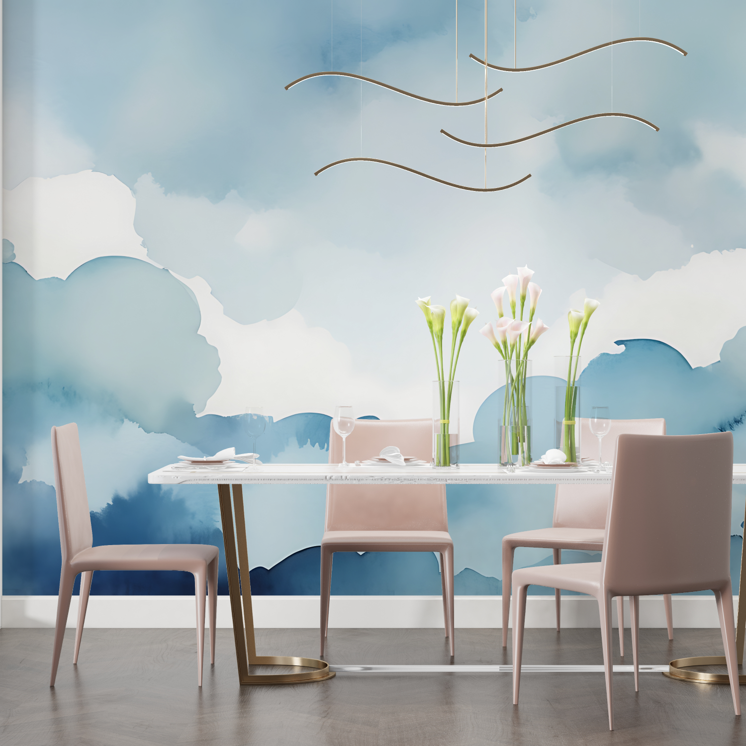 Blue Bathroom Wallpaper | Murals Wallpaper