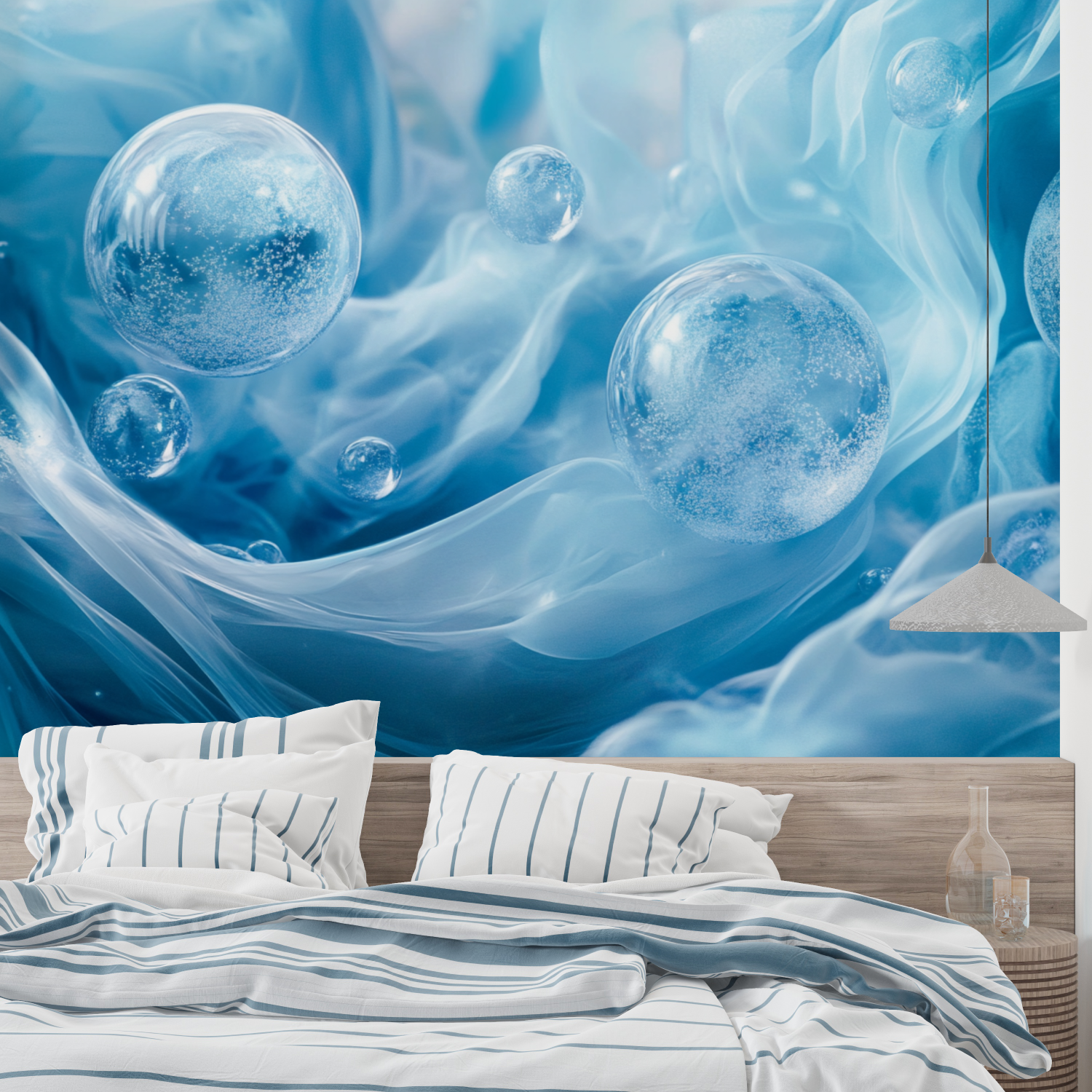 Abstract Fluid Watercolor Art Wallpaper Blue | Murals Wallpaper
