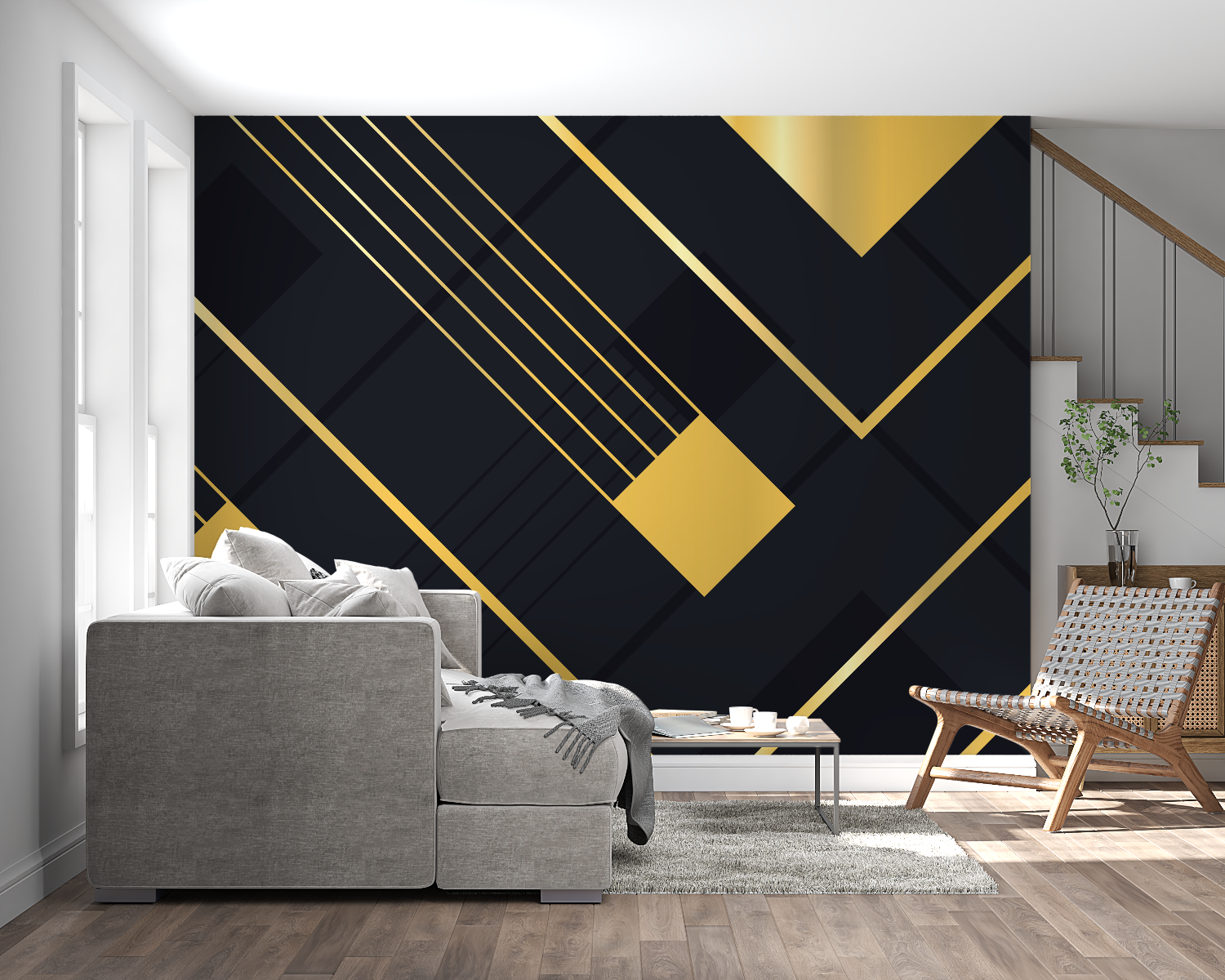 Black and Yellow Graphic Wallpaper | Murals Wallpaper