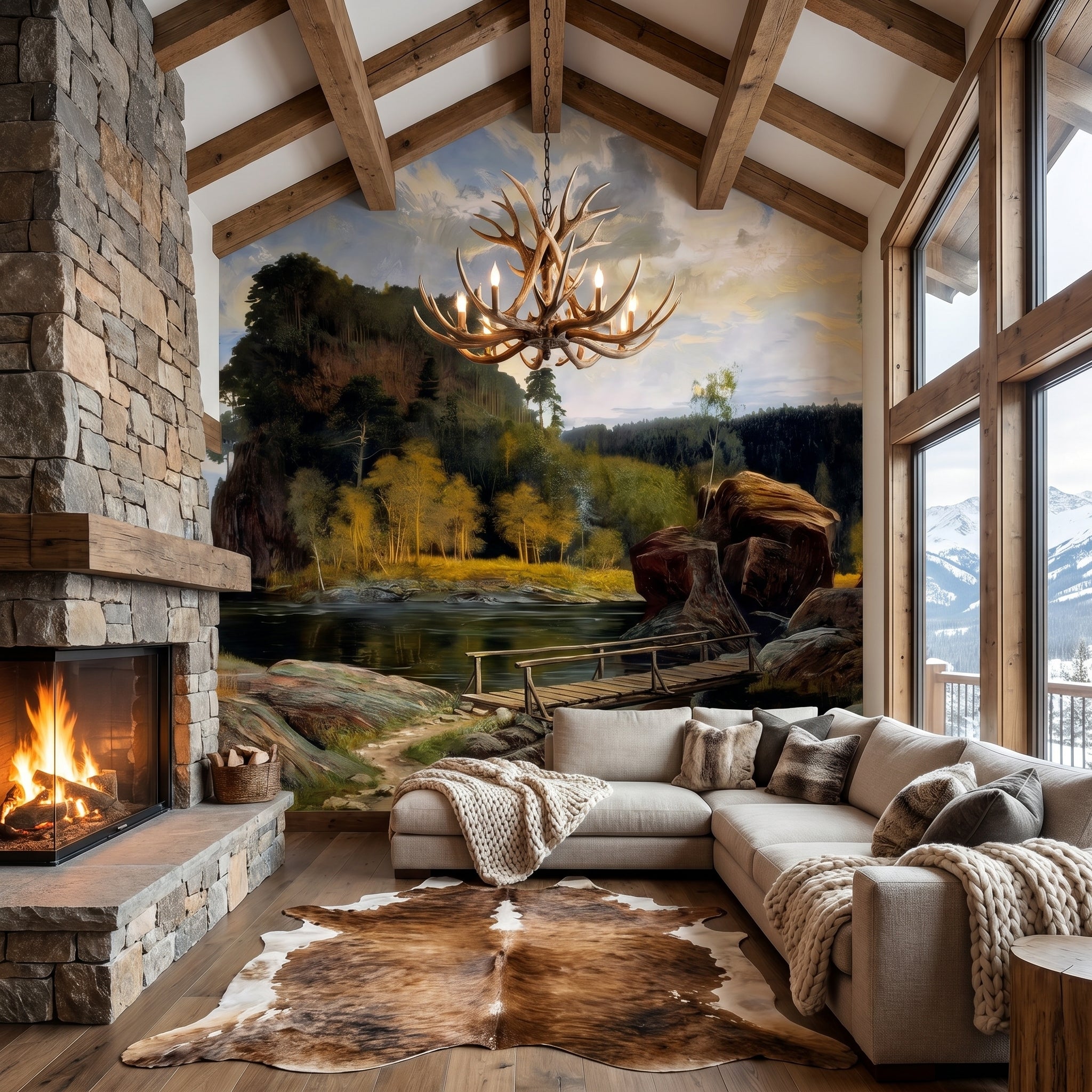 Panoramic Grand Parlor Verdure Landscape Wall Mural