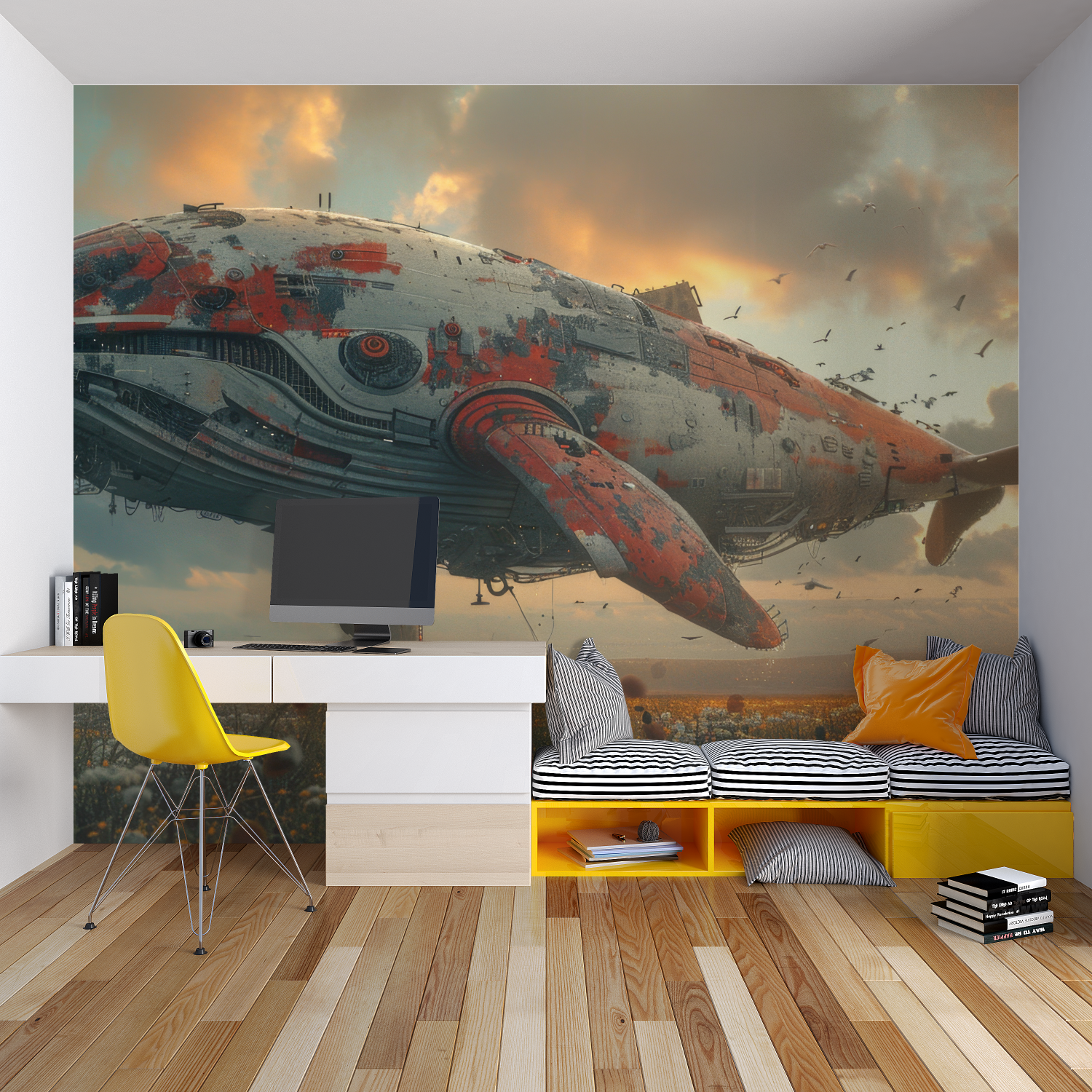 Teen Whale Ship Wallpaper | Murals Wallpaper