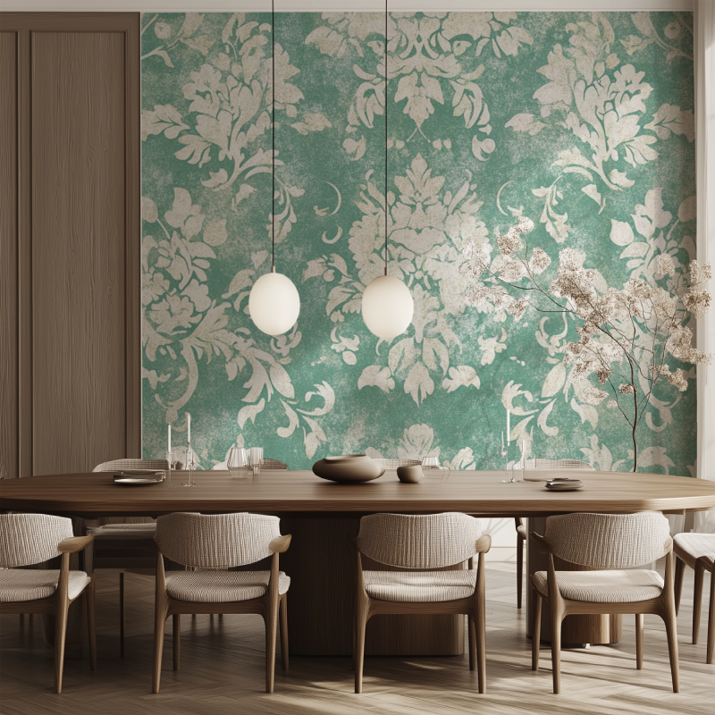 Aqua Vintage Wallpaper | Murals Wallpaper