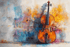 Colored Violin Wallpaper | Murals Wallpaper