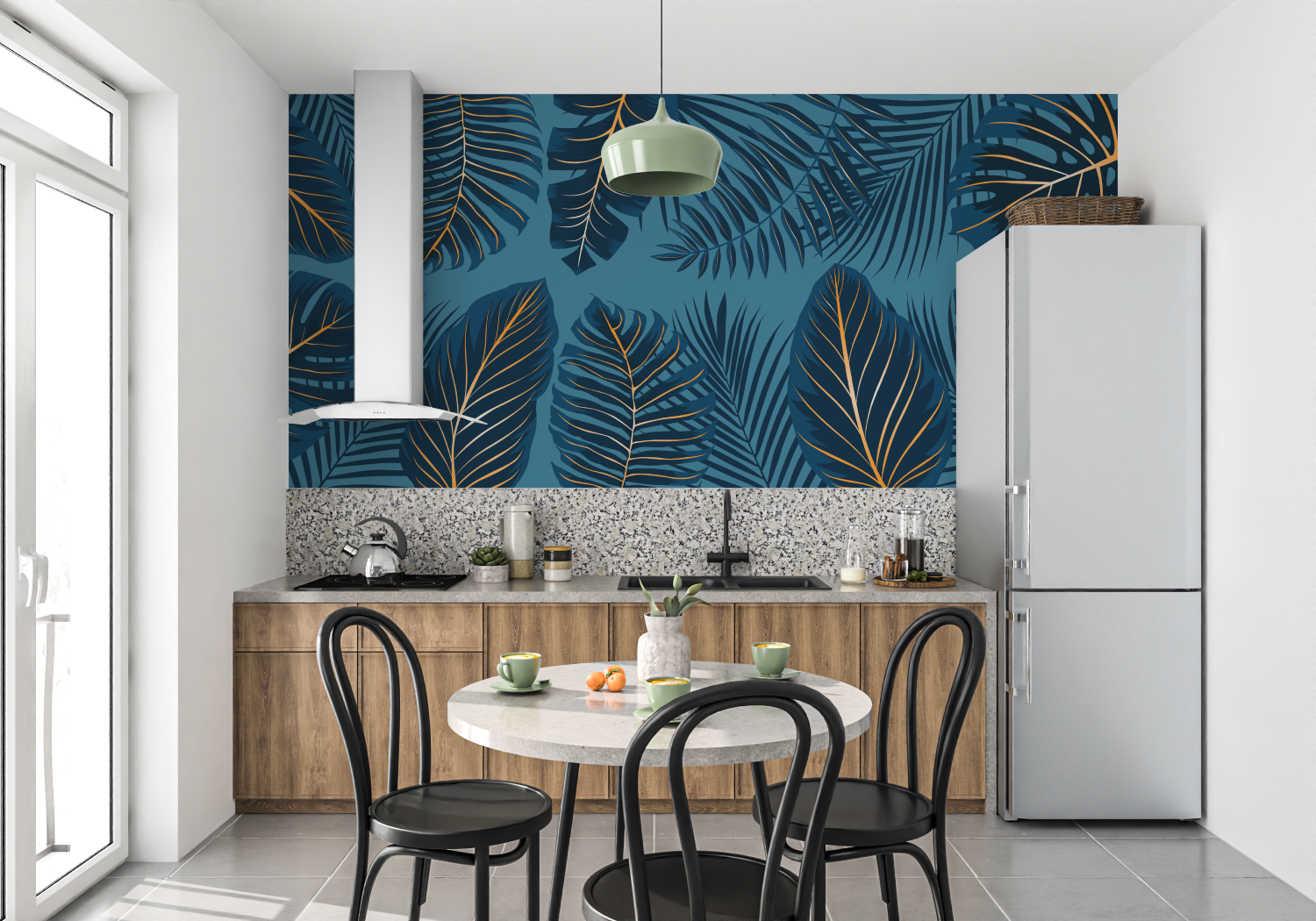 Teal Tropical Wallpaper | Murals Wallpaper