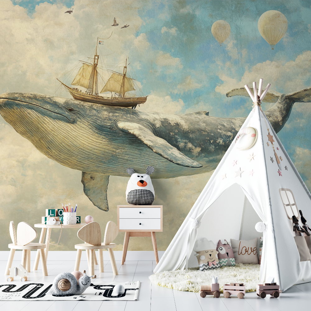 Whale Baby Nursery Wallpaper | Murals Wallpaper