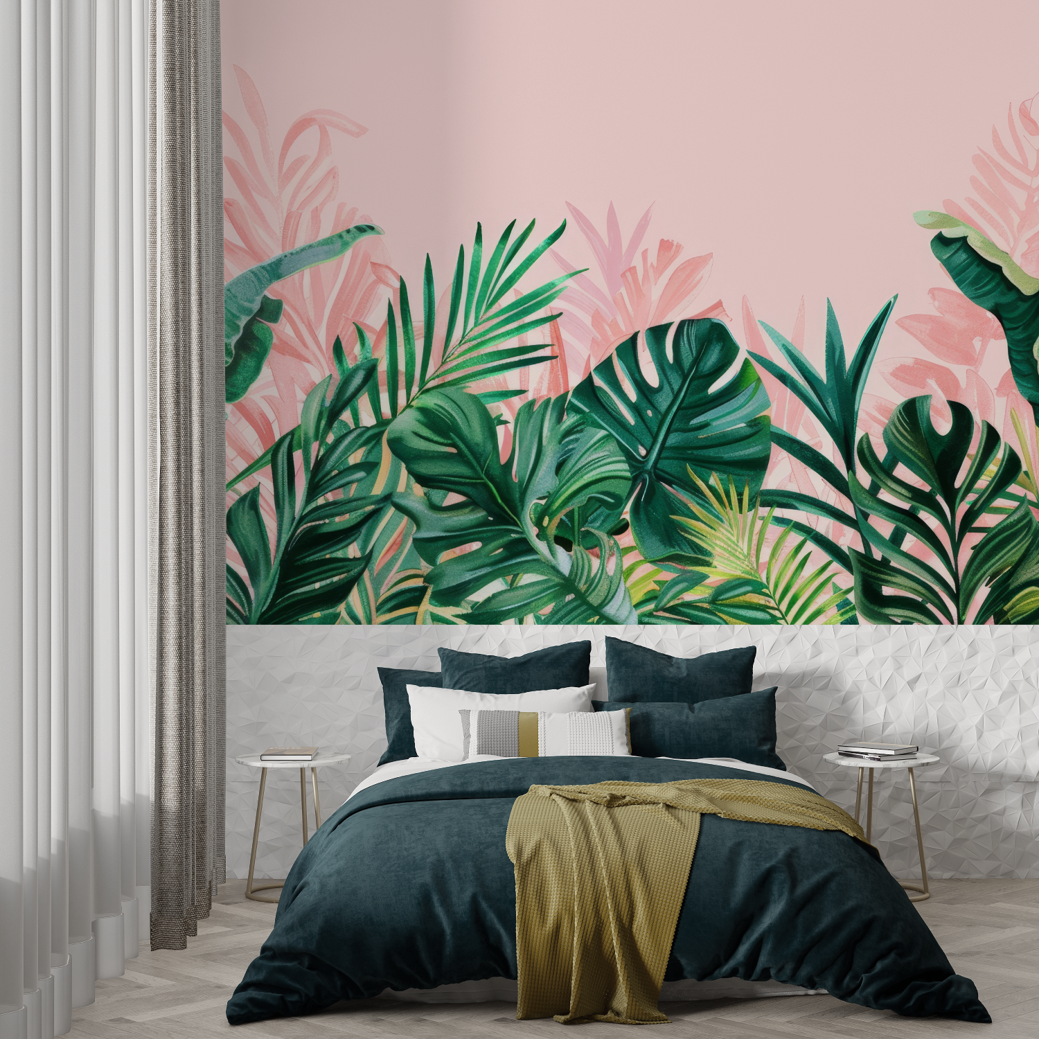 Pink and Green Wallpaper | Murals Wallpaper