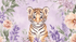 Tiger and Delicate Flowers Wallpaper | Murals Wallpaper