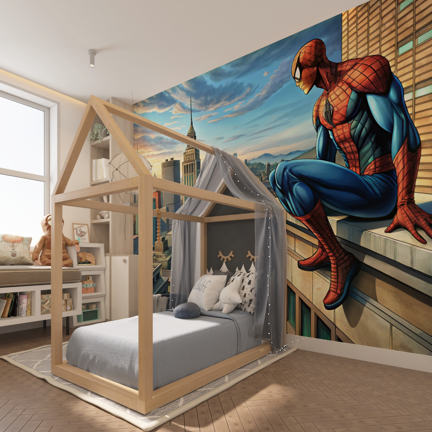 Vintage Comic Spiderman Mural Wallpaper