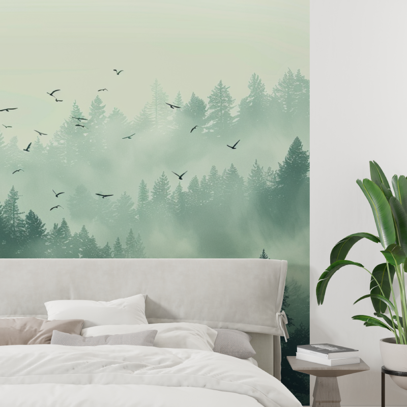 Morning Mist Forest Wallpaper | Murals Wallpaper