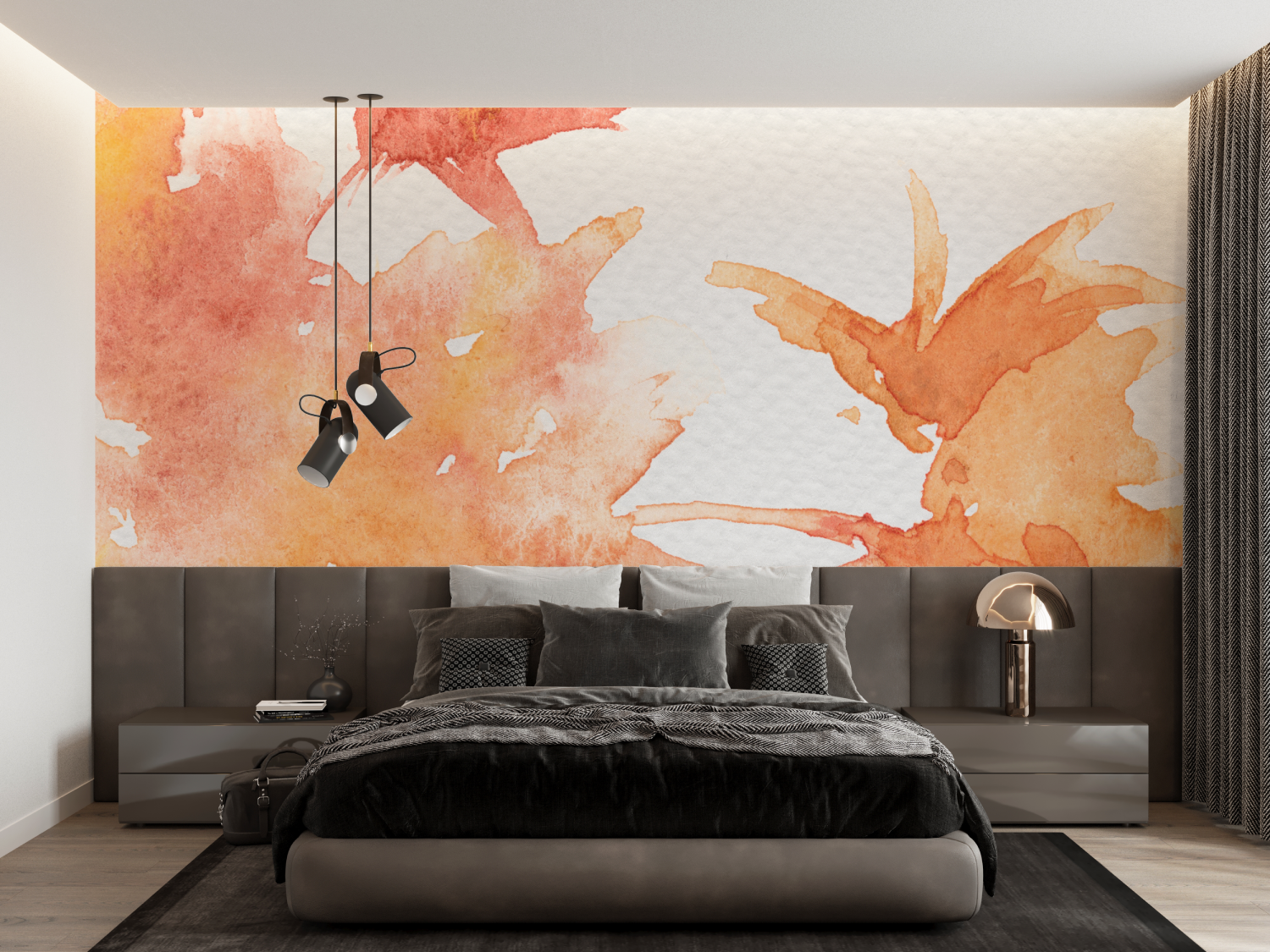 Orange Bedroom Wallpaper | Murals Wallpaper