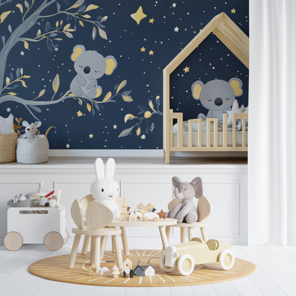 Koala Wallpaper Under a Starry Rain | Murals Wallpaper