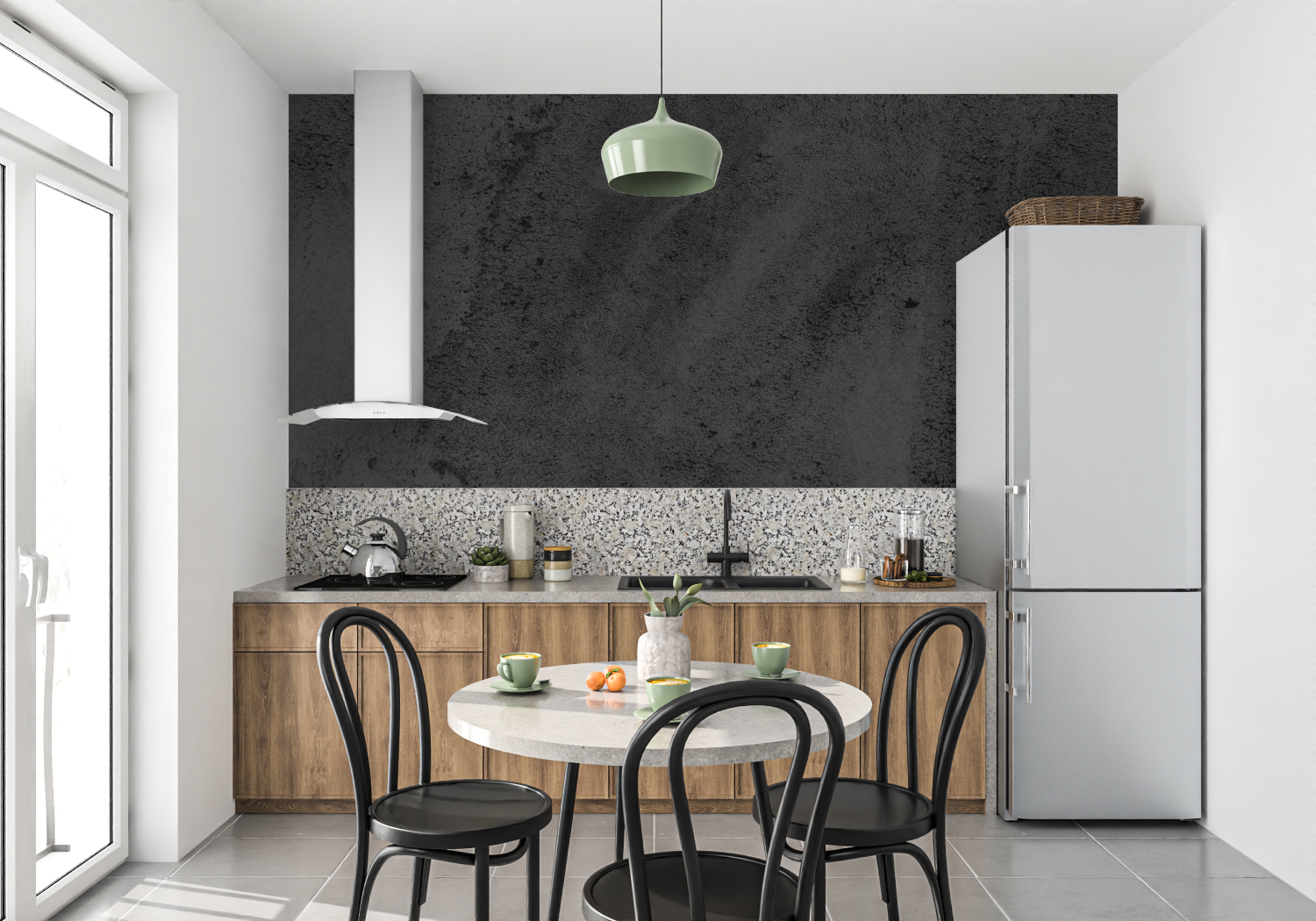 Black Concrete Effect Wallpaper | Murals Wallpaper