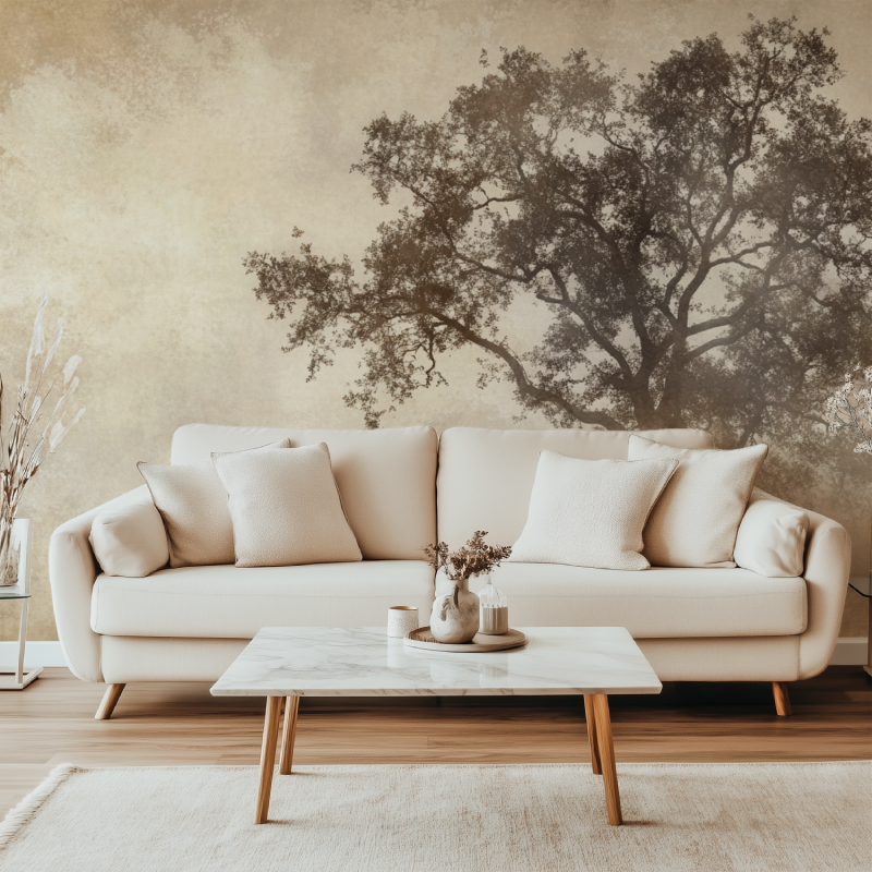 Sepia Tree Wallpaper | Murals Wallpaper