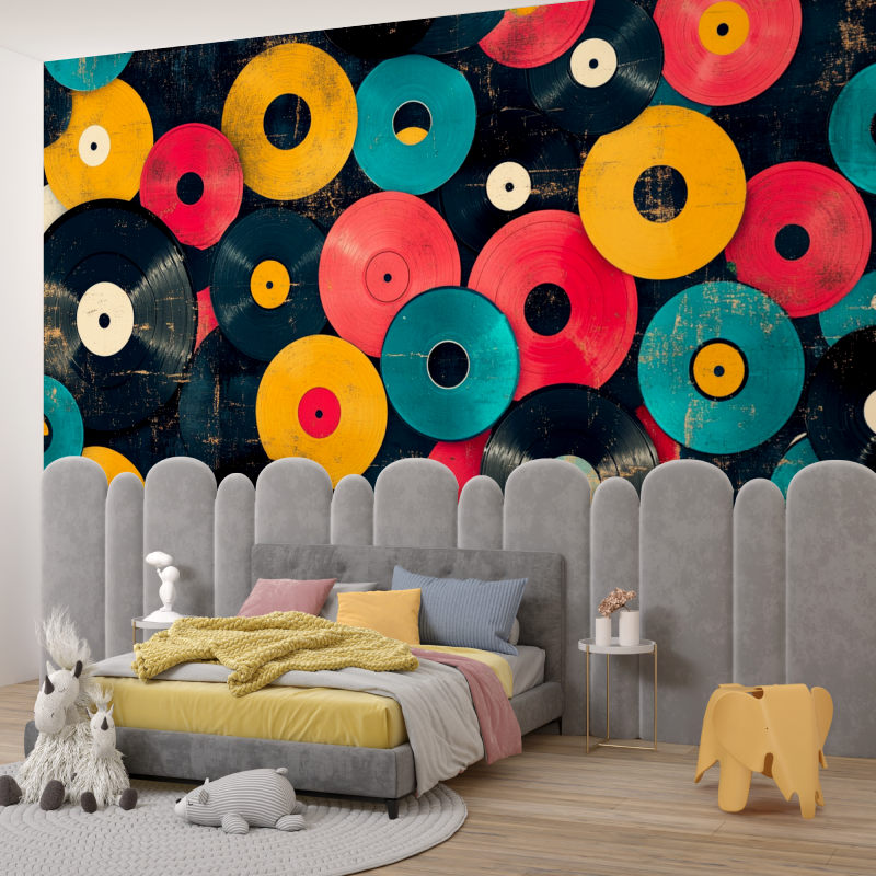Retro Vinyl Wallpaper | Murals Wallpaper