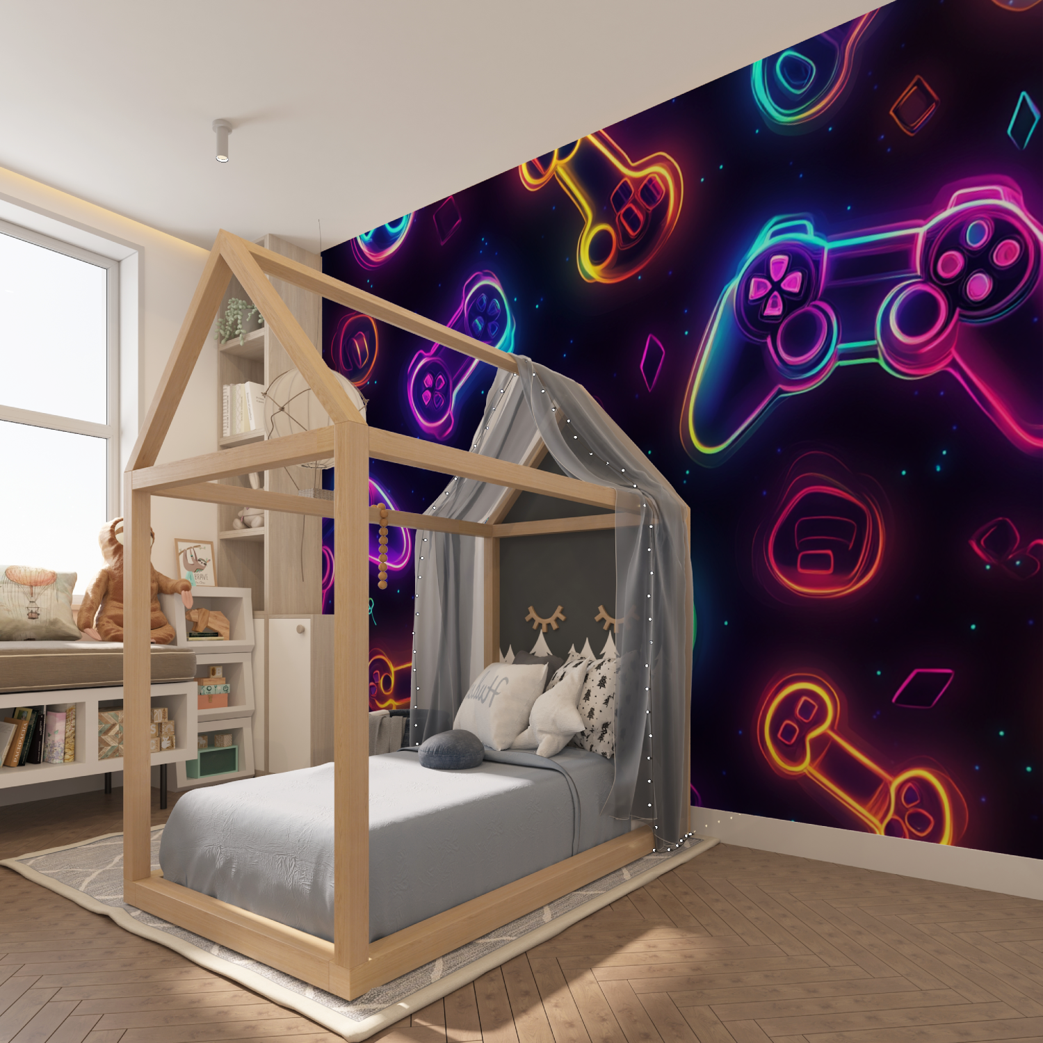 Neon Gamer Wallpaper | Murals Wallpaper