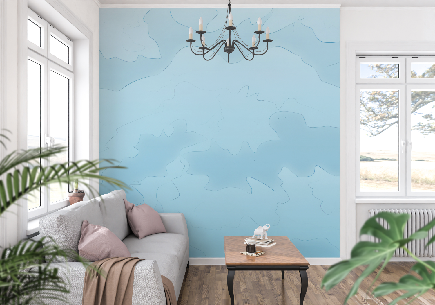 Sky Blue Wallpaper | Murals Wallpaper