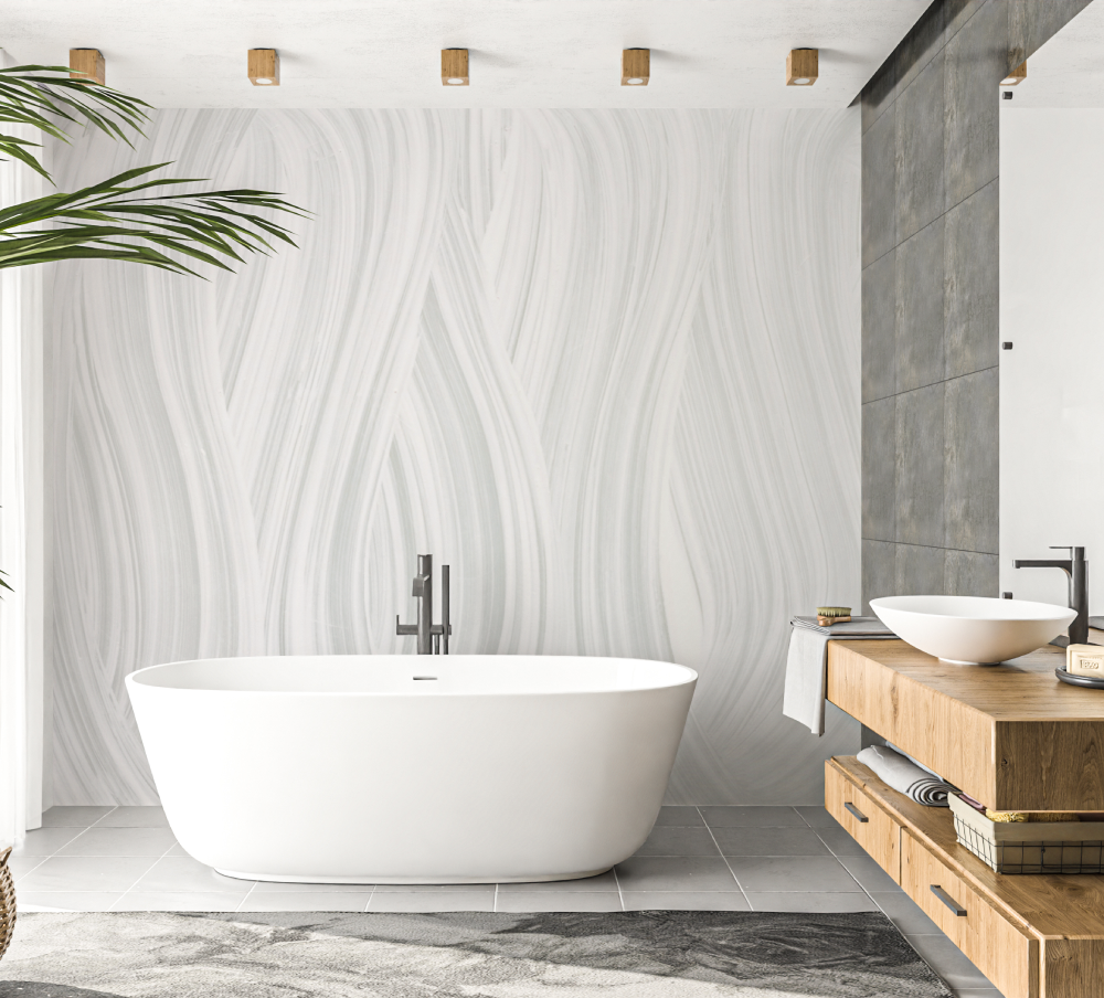 White Bathroom Wallpaper | Murals Wallpaper