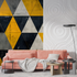 Yellow Gray Black Wallpaper | Murals Wallpaper