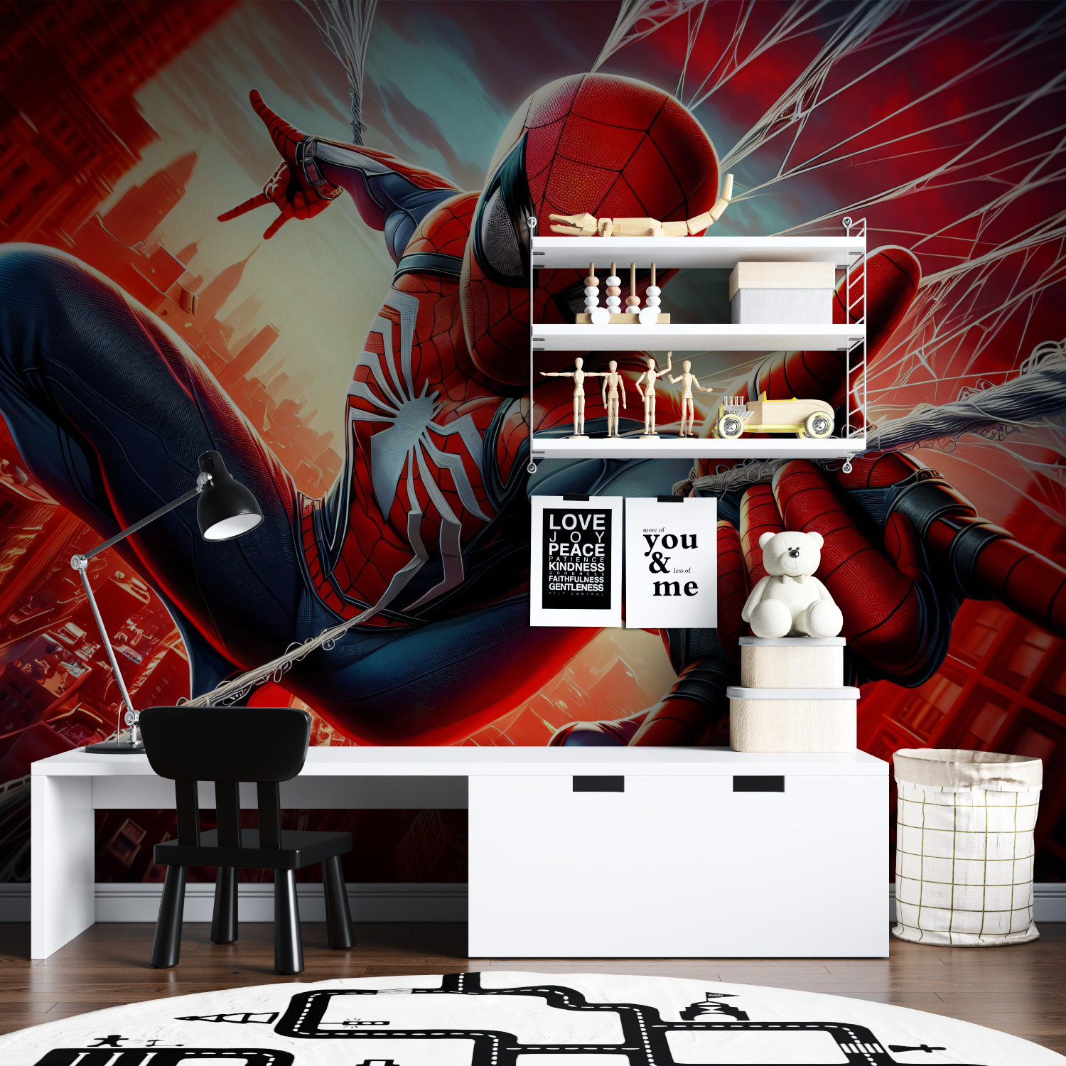 Papier Peint Spiderman Rouge - Tapisserie Held