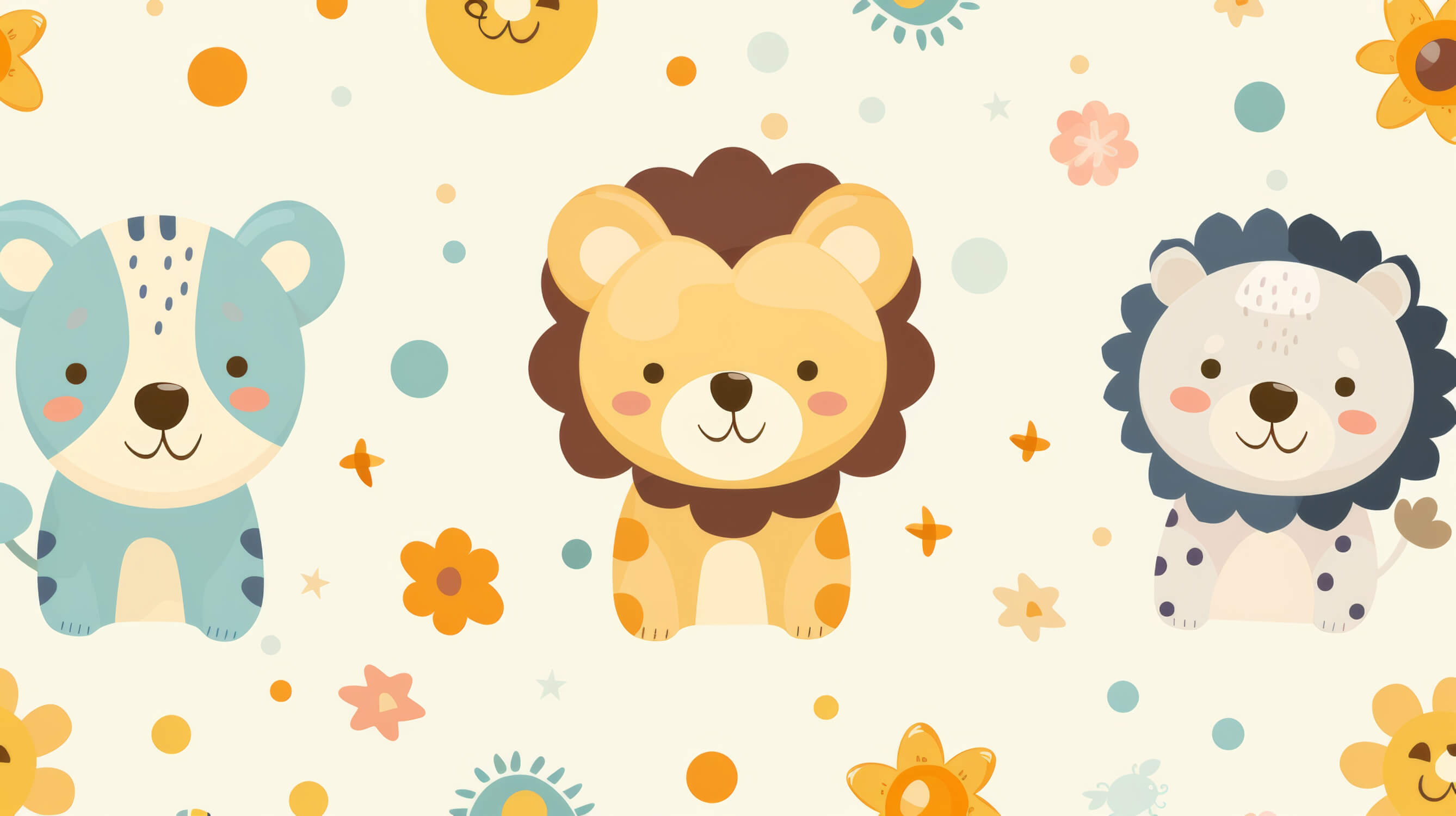 Lion and Abstract Patterns Wallpaper | Murals Wallpaper