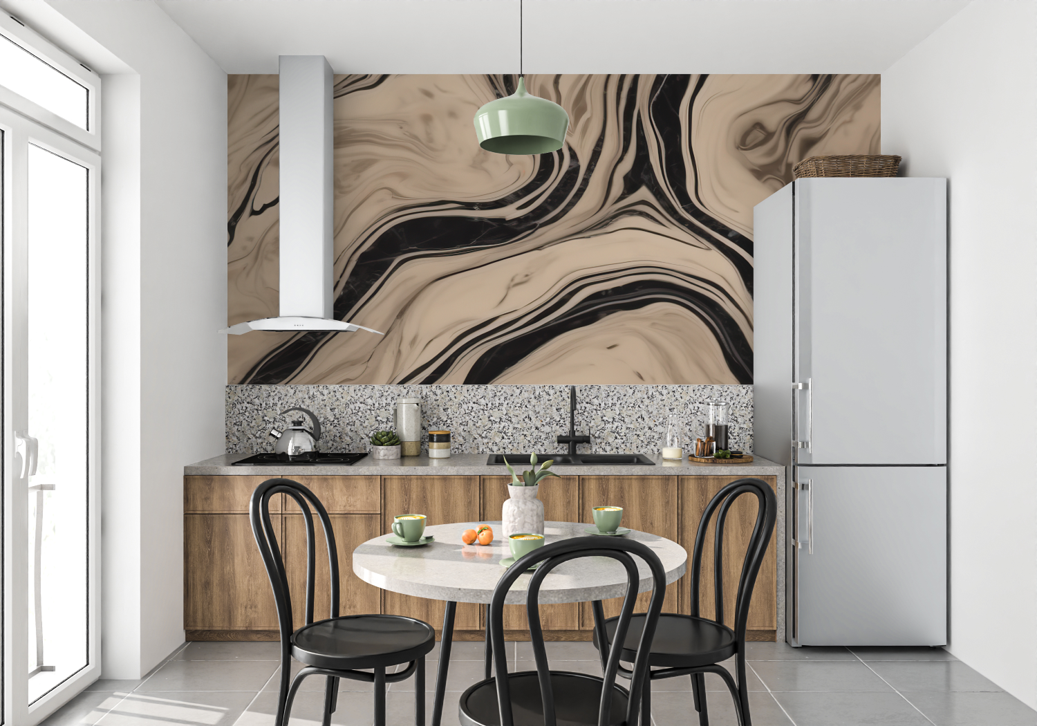 Beige and Black Wallpaper | Murals Wallpaper