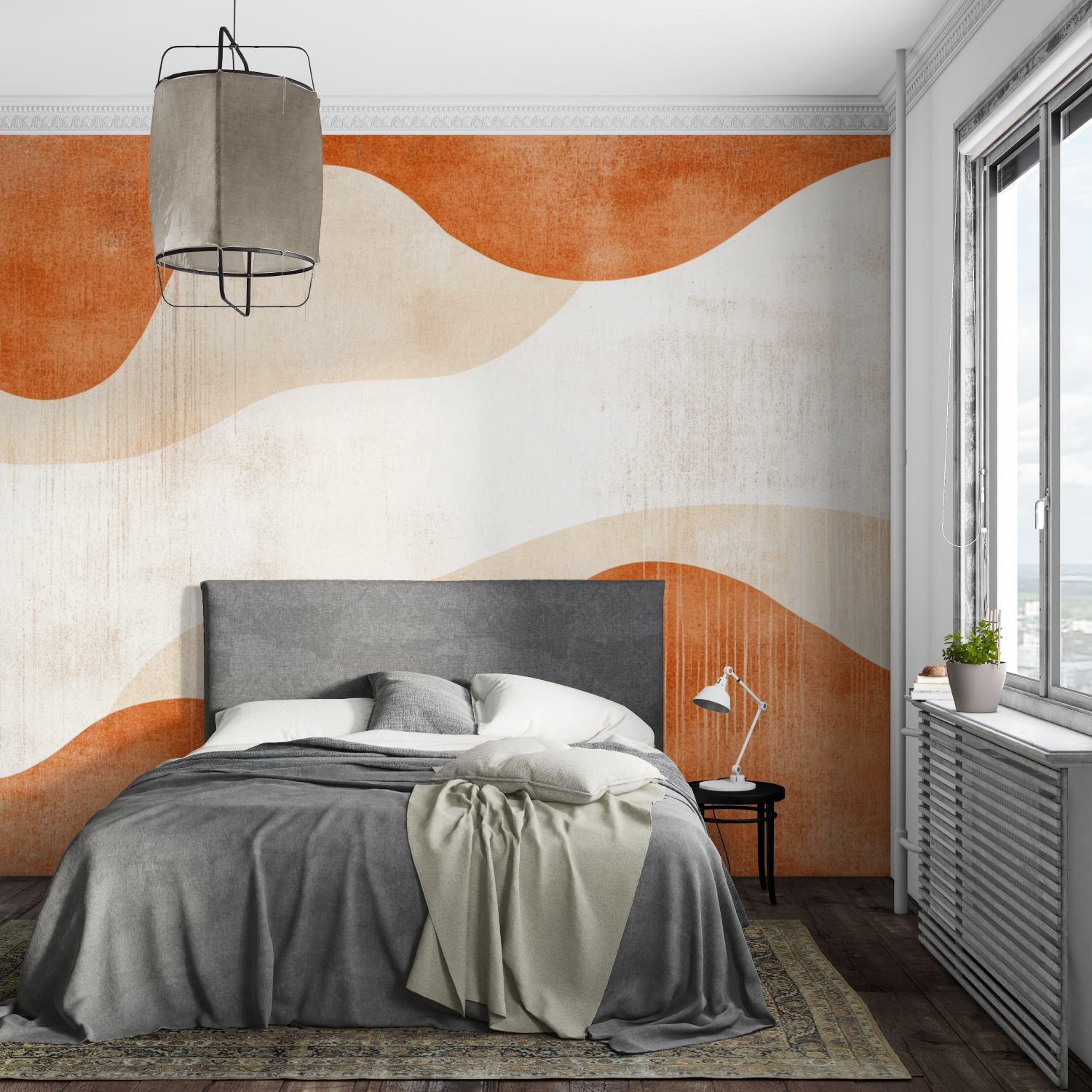 Abstract Terracotta Wallpaper for Living Room | Murals Wallpaper