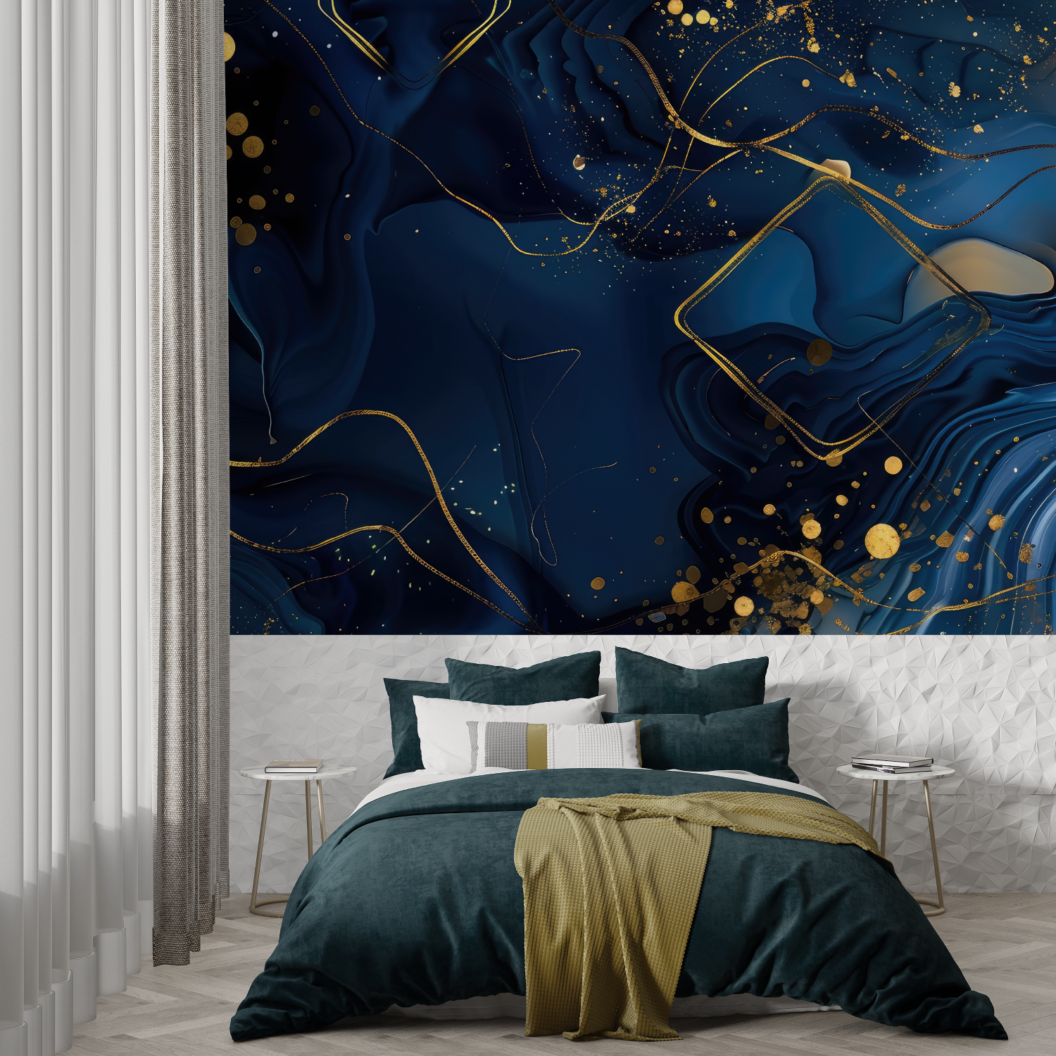 Midnight Blue and Gold Wallpaper | Murals Wallpaper