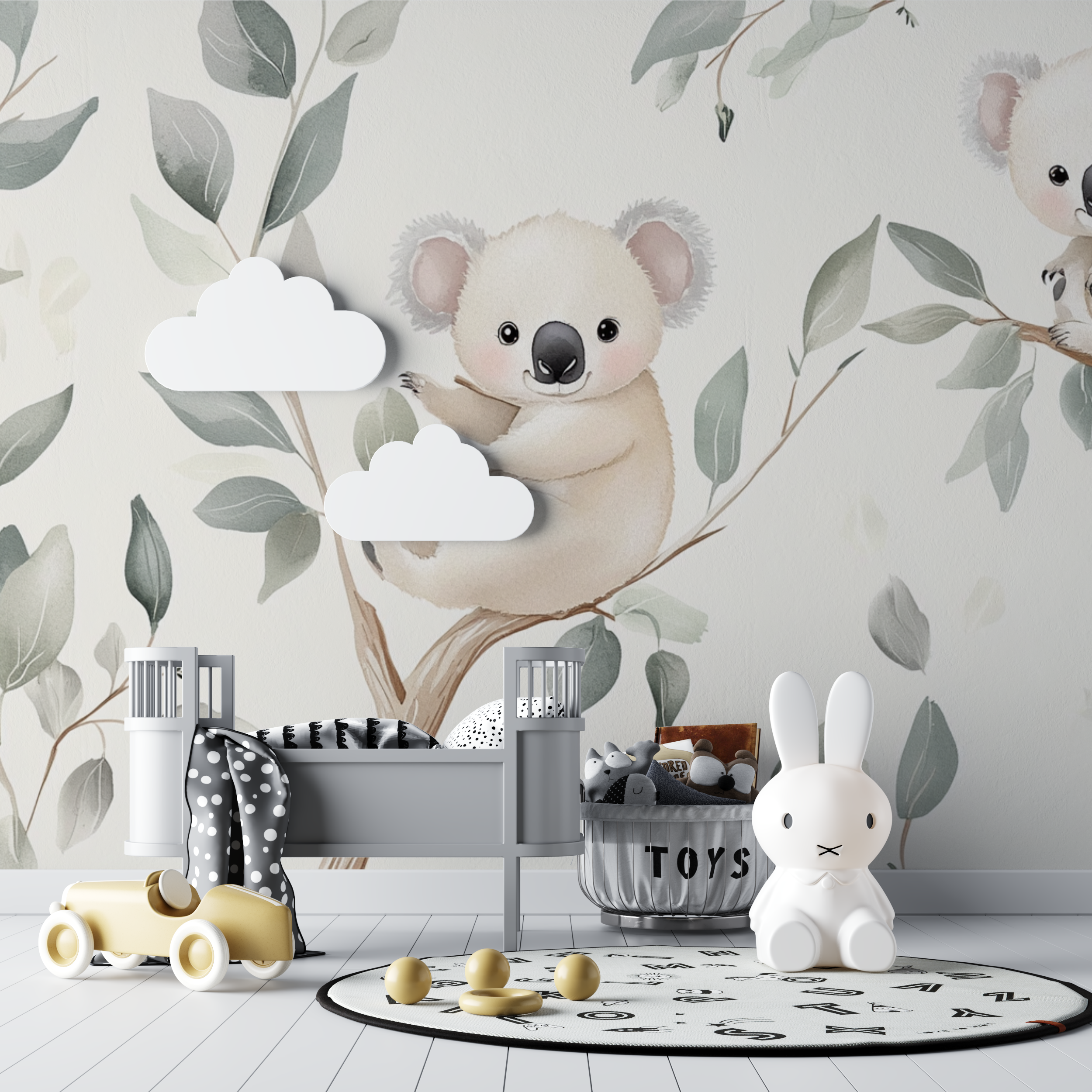 Koala Wallpaper on Cream Background | Murals Wallpaper