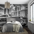 Black and White Vintage Miami Car Wallpaper | Murals Wallpaper