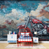 Graffiti Motorcycle Brick Wallpaper | Murals Wallpaper