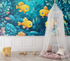 Underwater Theme Yellow and Blue Wallpaper | Murals Wallpaper
