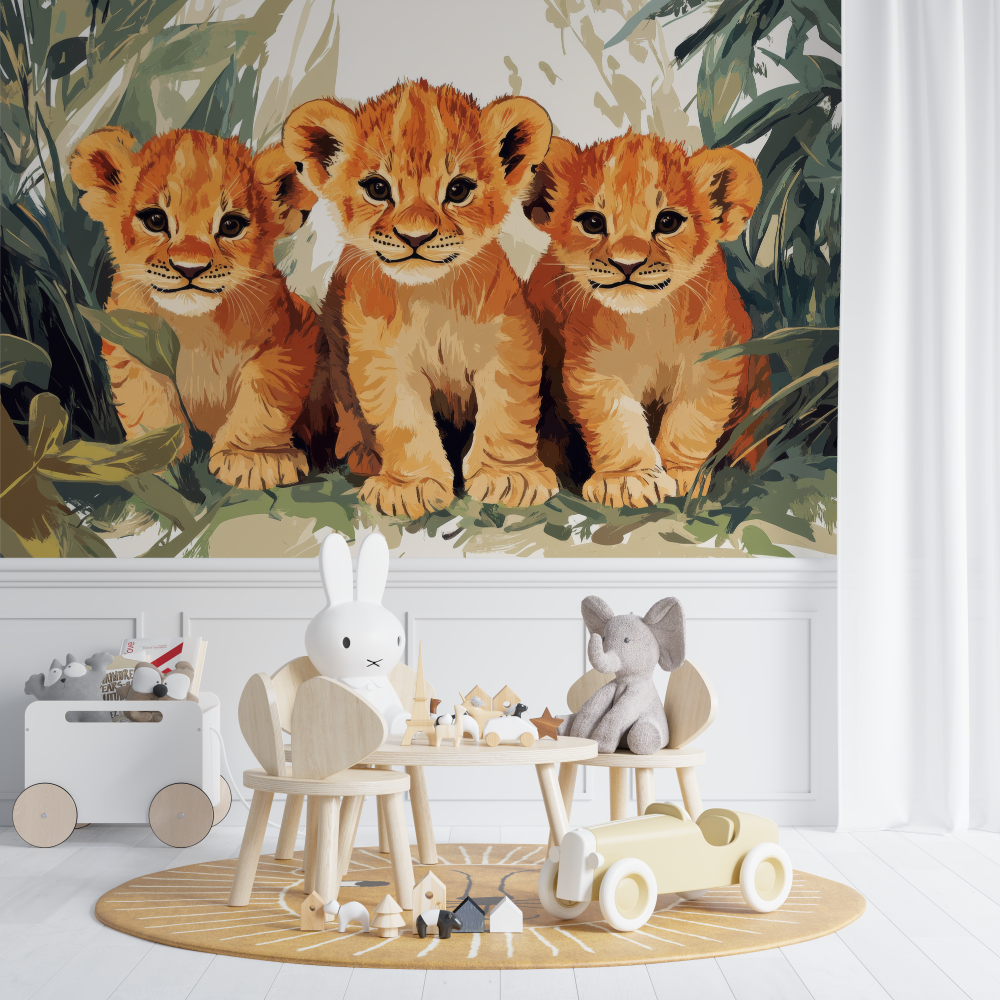 Soft Jungle Lions Wallpaper | Murals Wallpaper