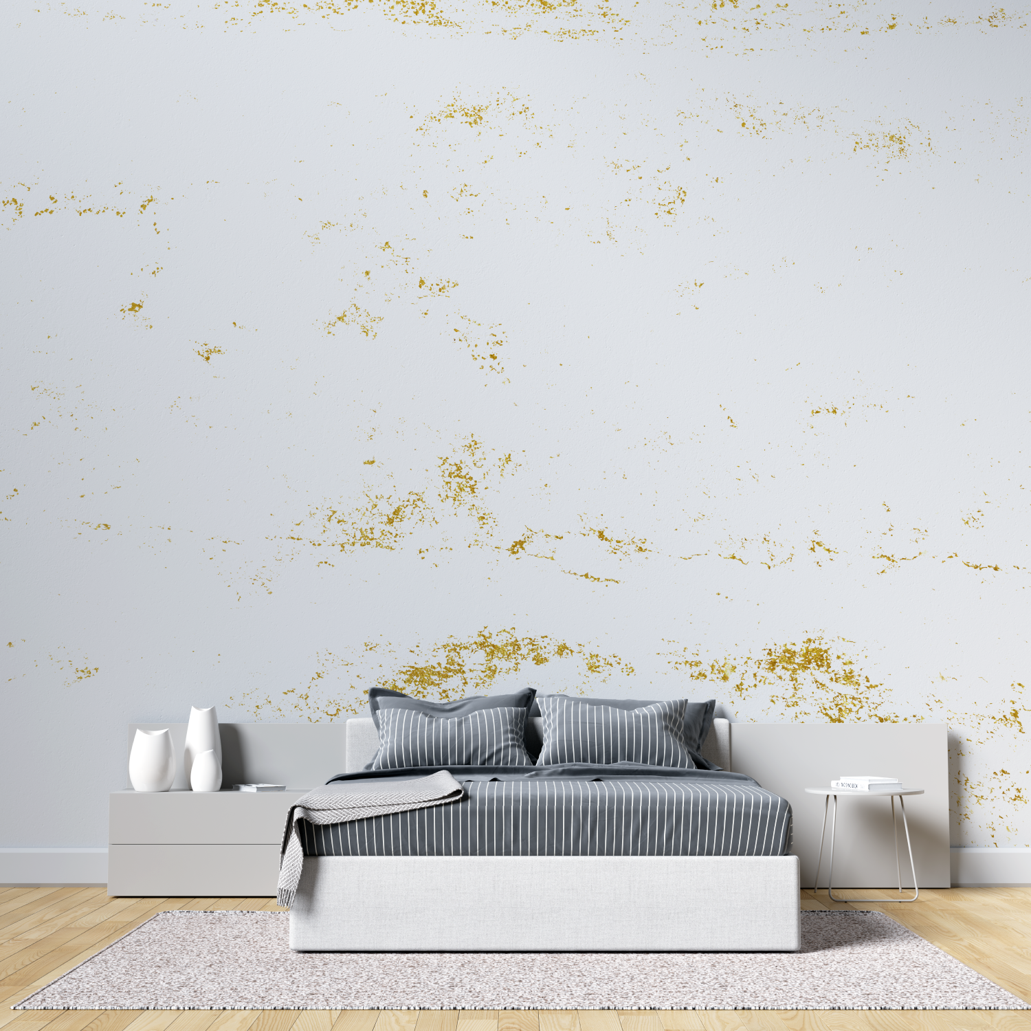 Gold Glitter White Wallpaper | Murals Wallpaper