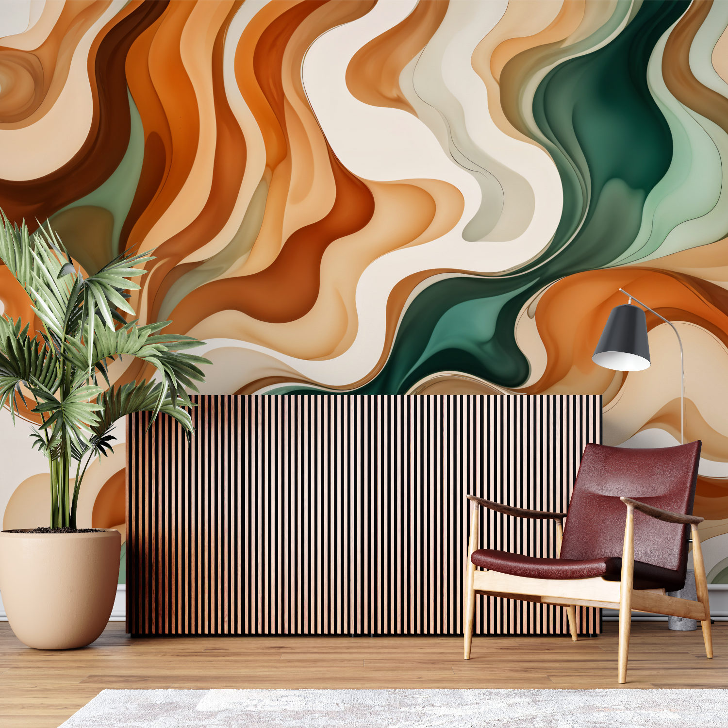 Green and Orange Wallpaper | Murals Wallpaper