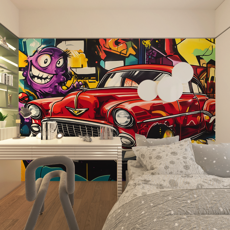 American Car Graffiti Wallpaper | Murals Wallpaper