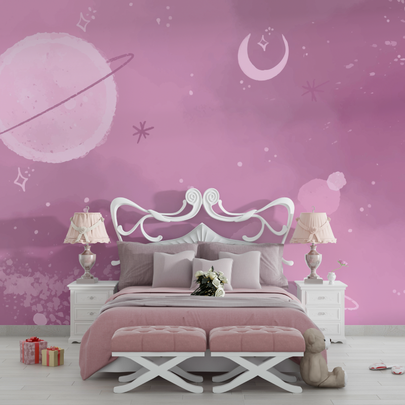 Teen Girl Space Planet Wallpaper | Murals Wallpaper