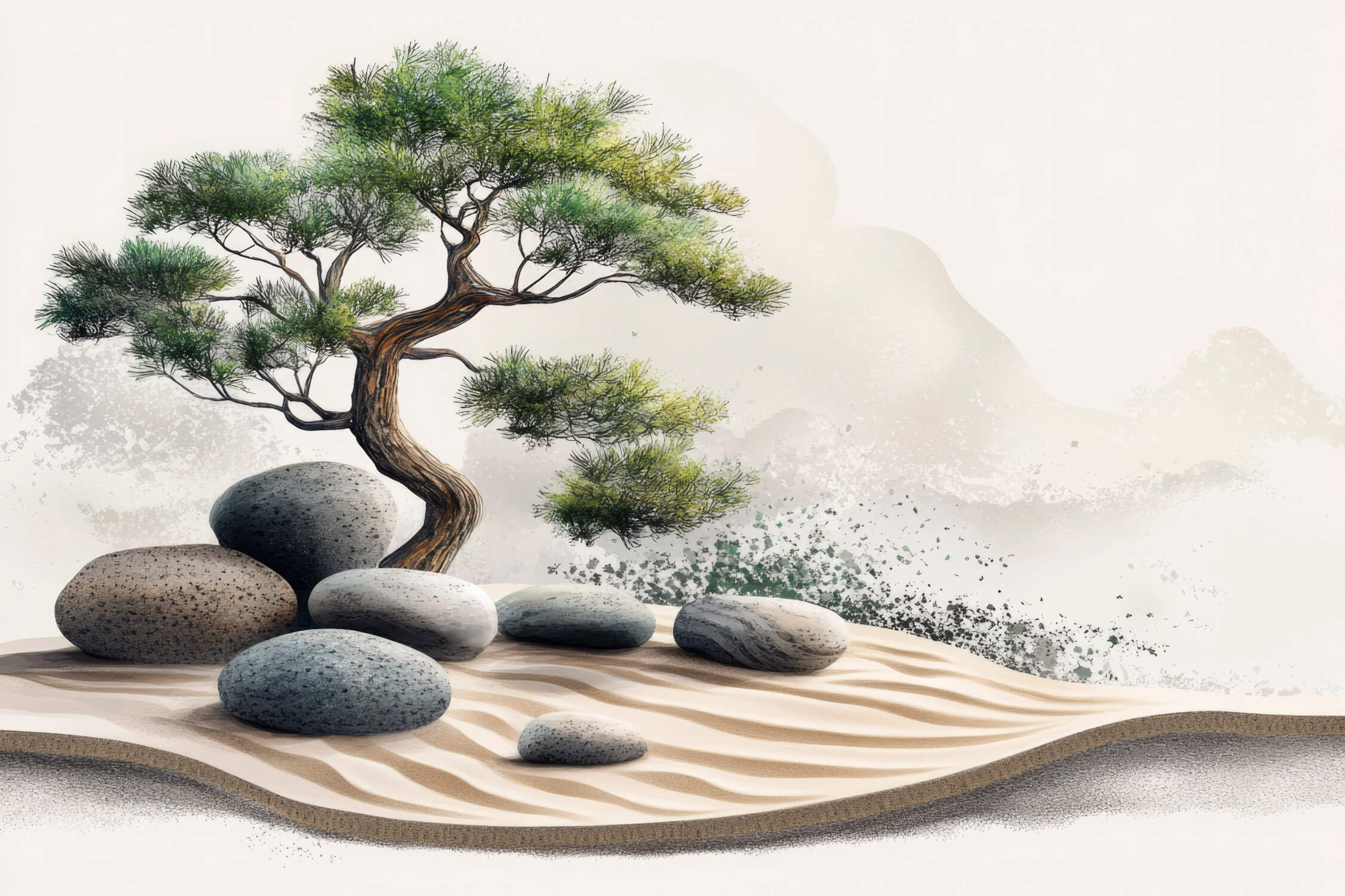 Japanisches Zen-Arbre-Papier