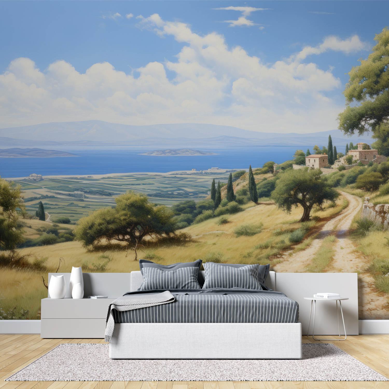 Mediterranean Watercolor Mural Wallpaper | Murals Wallpaper
