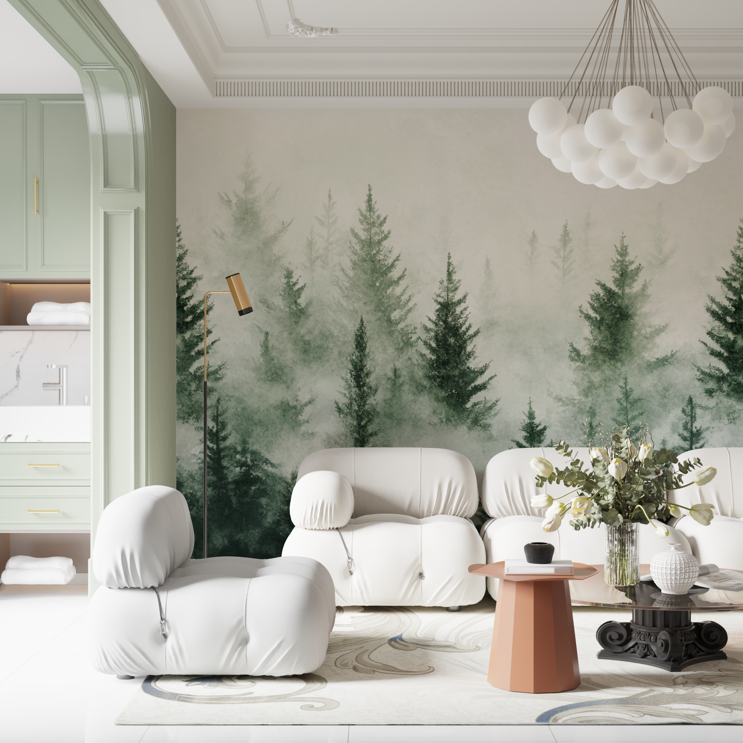 Abstract Forest Watercolor Wallpaper | Murals Wallpaper