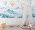 Hot Air Balloon and Soft Mountains Wallpaper | Murals Wallpaper