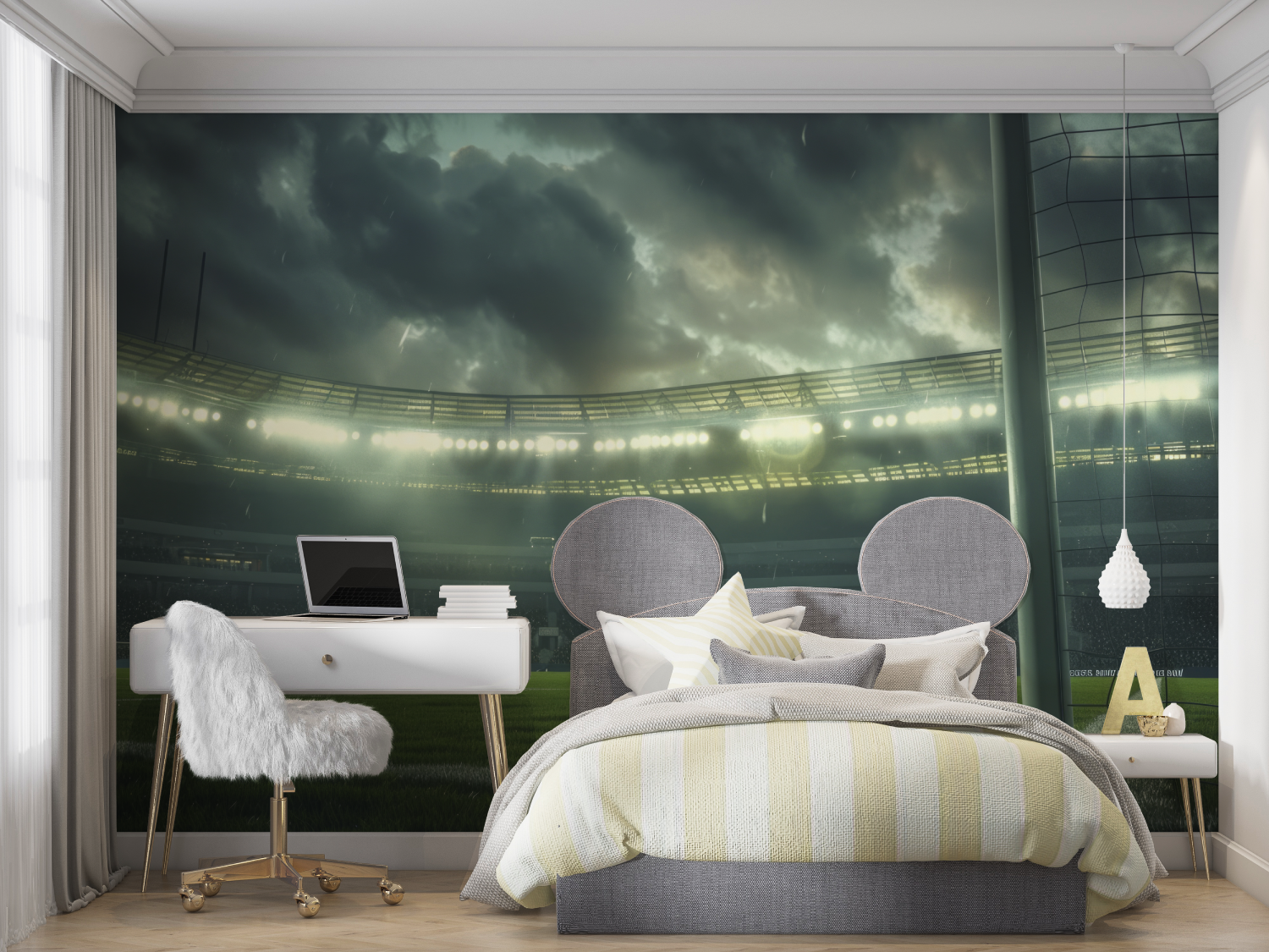 Soccer Field Rain Wallpaper | Murals Wallpaper